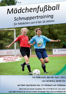 Schnuppertraining für Mädchen beim SV Hilsbach